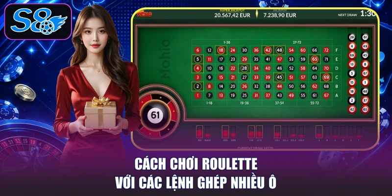 Cách chơi Roulette với các lệnh ghép nhiều ô